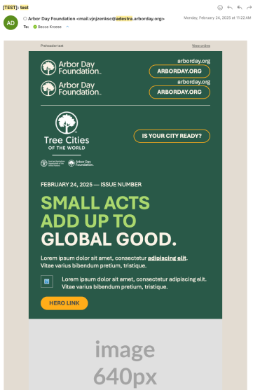 Arbor Day Foundation email design 1
